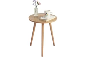 AWASEN Side Table Round, Small Accent Table Nightstand Modern End Table for Living Room Bedroom Office Small Spaces, 16''D x 19.5''H(Natural Walnut)