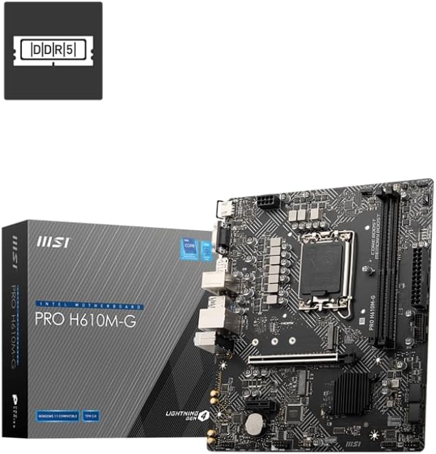 MSI PRO H610M-G ProSeries mATX Motherboard LGA 1700 DDR5 PCIe 4 Intel 12th 13th