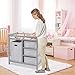 Costzon Baby Changing Table, Infant Diaper Changing Table Organization, Diaper Storage Nursery Station with Hamper and 3 Baskets (Gray+White)