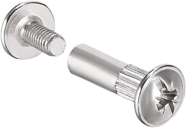 sourcing map Screw Post Fit for 3/16"(5mm) Hole Dia, Female 4x16mm Belt Buckle Binding Bolts Leather Fastener Carbon Steel 10 Sets - Image 4