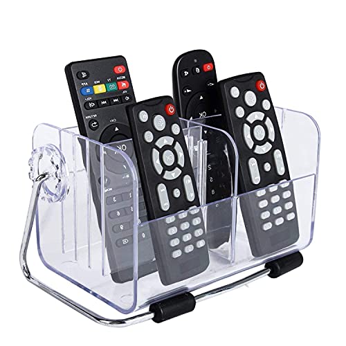 HR INTERNATIONAL TV-AC Remote Organiser Stand Holder with Plastic Desk Organizer Stylish Pen Makeup Mobile 6-Slot Shelf Stackable Storage Acrylic Box for Men Women Home Study Table