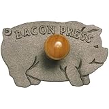 Norpro Bacon Press Pig Shaped Cast Iron with Wood Handle Grill/Panini 5.25" Wide