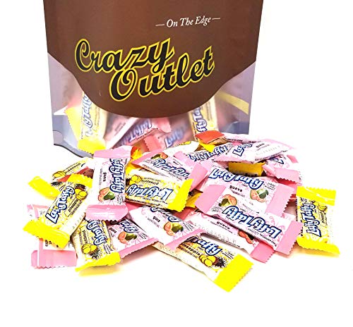 CrazyOutlet Pack - Wonka Laffy Taffy Guava and Pineapple Flavored Fun Size Candy Bar, Tropical Taffy Mix, No Artificial Flavors, Bulk Pack, 2 Lbs