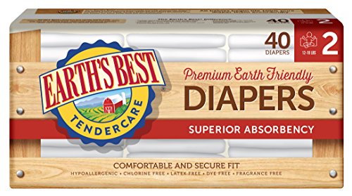 Earth s best chlorine-free diapers, size 2, 160 count