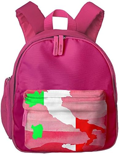 Italian Green White Red Flag Map Lightweight Printed Bookbag Shoulder Bag School Backpack With Front For Kids Pockets Pink