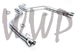MVP AUTO PARTS Performance Stainless Steel SS SS409 3" Dual Axle Back Exhaust No Muffler System Kit Polished Tips Compatible With 15-23 Dodge Charger SRT Hellcat R/T Scat 392 6.2L 6.4L V8