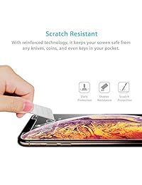 Syncwire Protector de Pantalla para iPhone Xs Max (3 unidades) Cristal Templado para iPhone Xs Max, Soporte 3D Táctil, Dureza 9H, 6 veces más fuerte, Marco de Instalación, Sin Burbujas (no toda la pantalla)