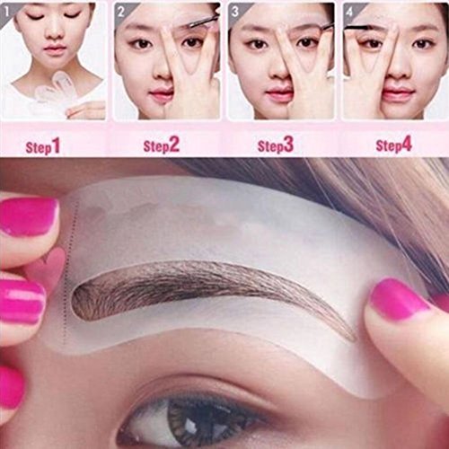 BleuMoo 24 Styles Eyebrow Shaping Stencils Grooming Kit Makeup Shaper Template DIY Tool