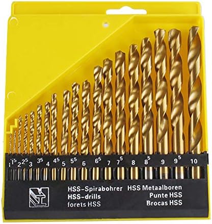Gizhome 19 Pcs Metric M35 High Speed Steel Twist Drill Bit Set, Extremely Heat Resistant Twist Drill HSS Bits with Straight Shank