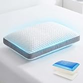 Perfect Cloud Memory Foam Pillow, Cooling Design, Adjustable Loft | Dual Temperature Pillow With Breathable Design For Back, Side &amp; Combination Sleepers, Memory Foam, Loft Adjustability