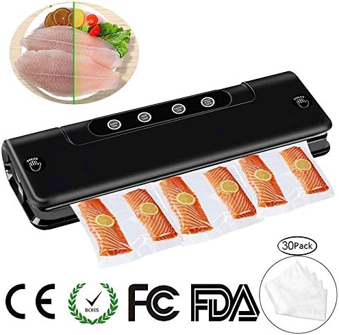 Inmorven Vacuum Sealer Machine，Automatic Food Saver 2.0 with 30 Sealing Bags Time Adjustable Large-caliber for Dry, Moist, Powdered Food Wine Jar, Air Sealing for Home Kitchen Commercial Restaurant.