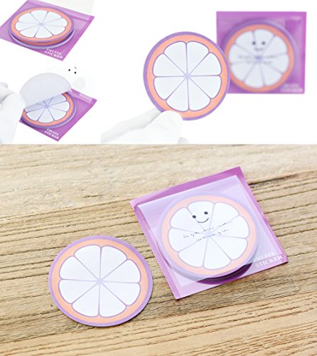 FiveSeasonStuff 138 Sheets 2.6'' x 2.6''Cute Fruit Sticky Notes Adhesive Memo Pads Stationery (23 sheets/Pad x 6 pads) - Thumbnail 3