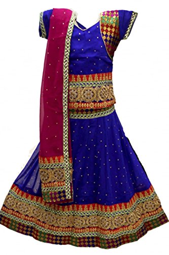 GCC3116 Royal Blue and Magenta Girl's Chaniya Choli