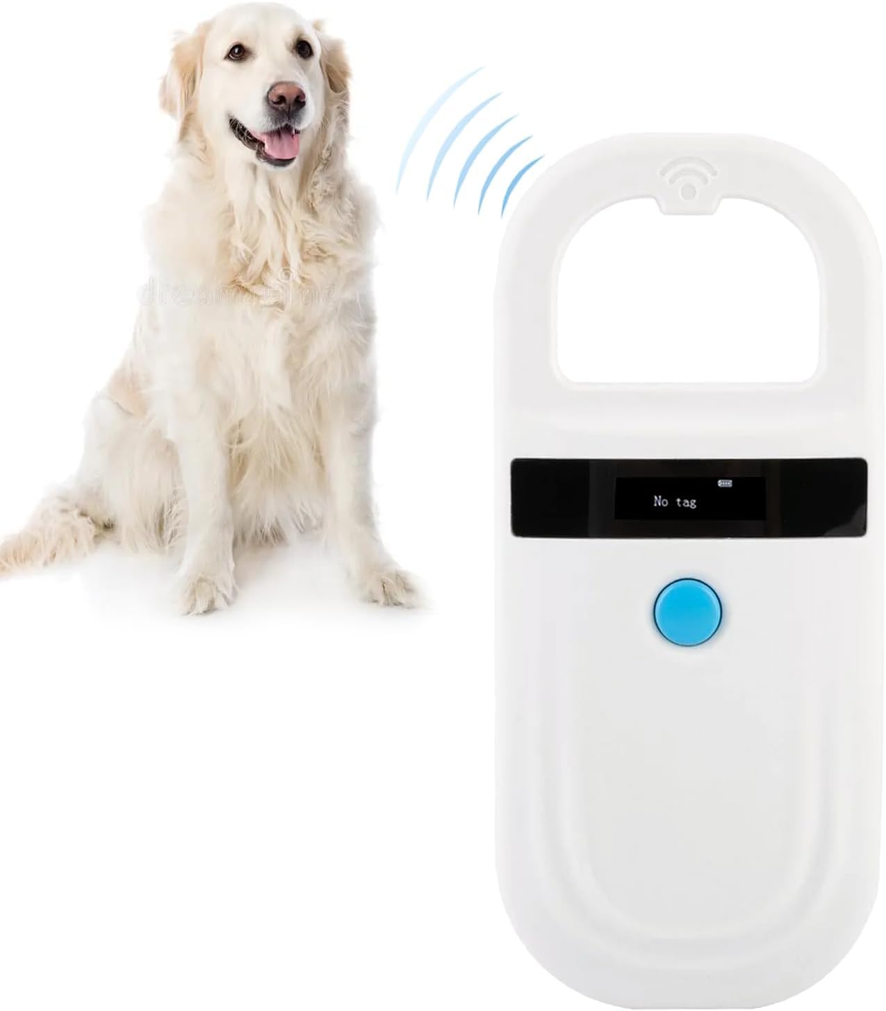 Honiwu Microchip Scanner, Pet Microchip Reader Scanner, RFID Portable Animal Chip ID Scanner with OLED Display Screen Rechargeable Data Storage Tag Scanner Support FDX-B（ISO11784/11785）EMID Microchips