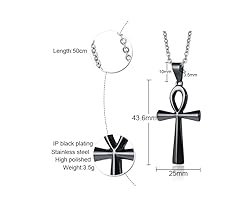 HUANIAN Men's Stainless Steel Coptic Anka Cross