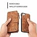 AIOMAO for iPhone 5 5S SE Wallet Cases, 2 in 1 Luxury Leather Magnetic Wallet Case Flip Cover with Card Holder (Brown)