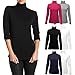 Felina 2 Pack Long Sleeve Turtleneck Women Layering Shirts Soft Cotton Blend Ladies Tagless Top