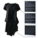YouSun Women's Casual Chic Blouse Short Sleeve Round Neck Dovetail Hem T-Shirt