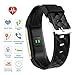 Fitness Tracker Heart Rate Monitor Activity Health Tracker Waterproof Smart Wristband Band with Pedometer Sleep Monitor Step Calorie Counter Bluetooth Bracelet for Swimming Bicycling (Black)