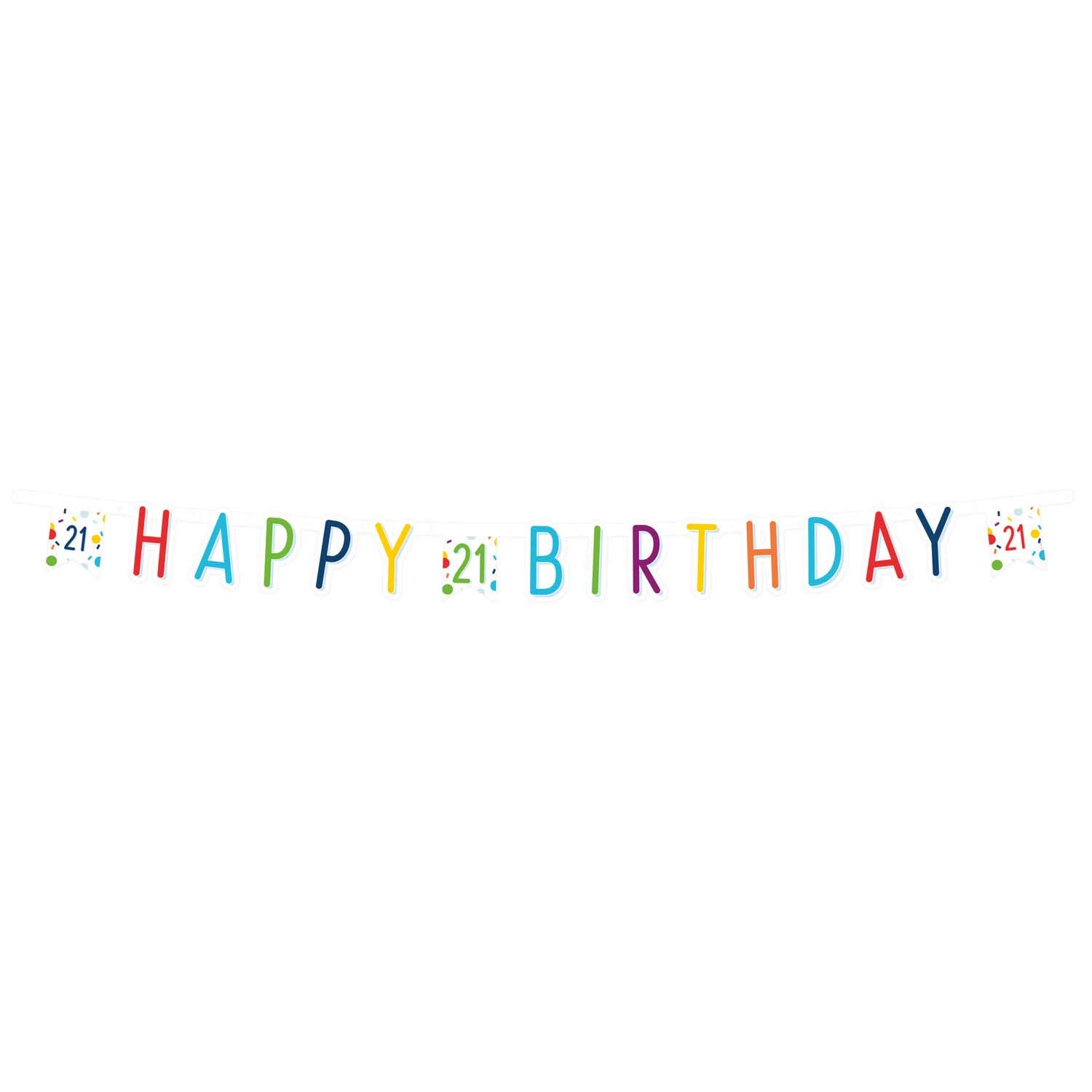 Confetti Birthday 21st Birthday Letter Banner 1.8m
