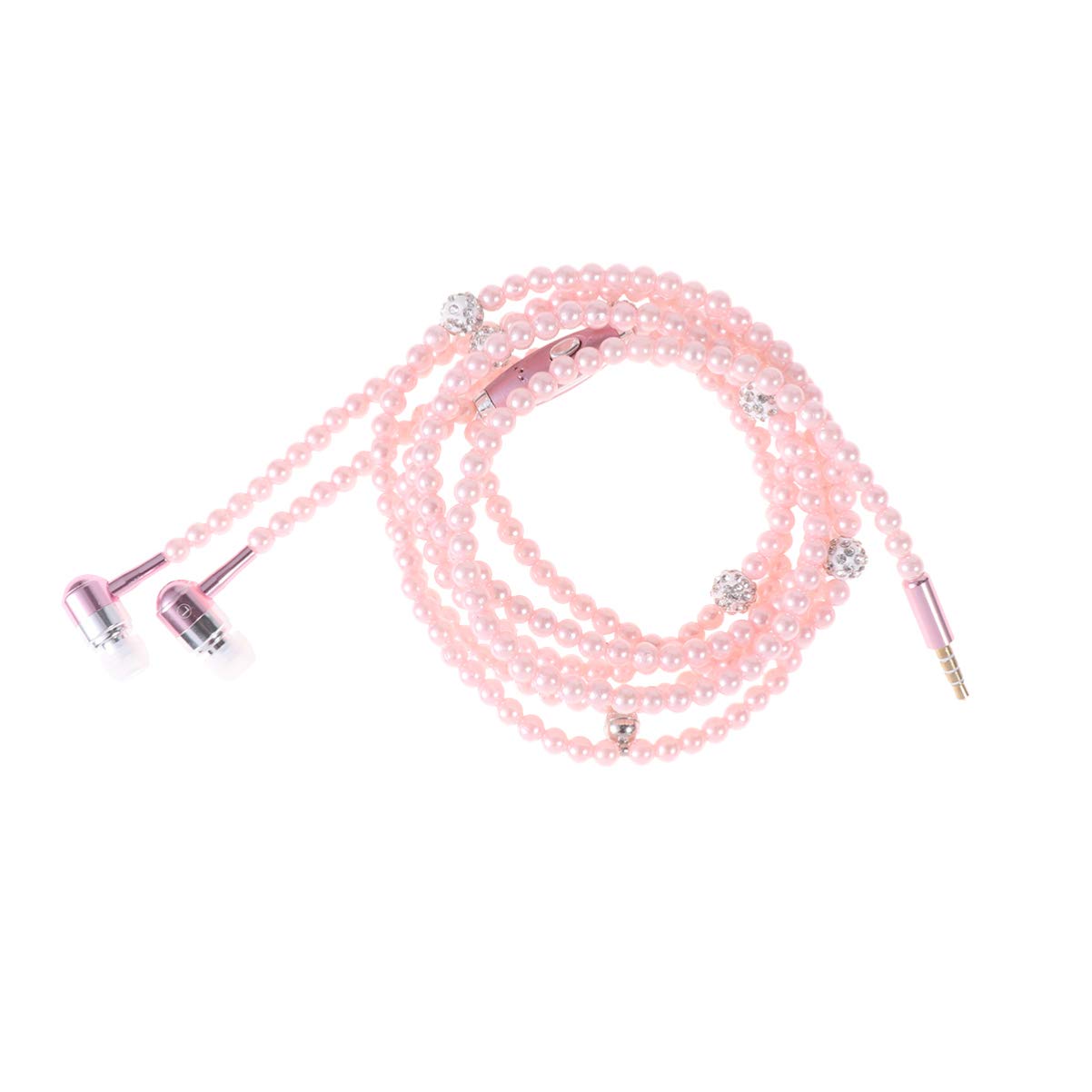 Hemobllo Noise Cancelling Headphones In Ear Earphone Stereo Women Beaded Necklace Wired Headphone Headset Earbuds Earphones () Noise Cancelling Earphones