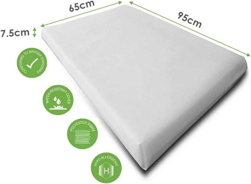 Mother Nurture Essential Eco Fibre Cot Mattress, White, 95 x 65 x 7.5 cm, 95 x 65 x 7.5 cm - Fibre - Image 3