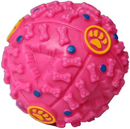 Dog Toys, 2017 New Hot Sale Squeaky Giggle Quack Sound Training Dogs Ball Food Dispenser Durable Chew Toys by Neartime (M, Pink)