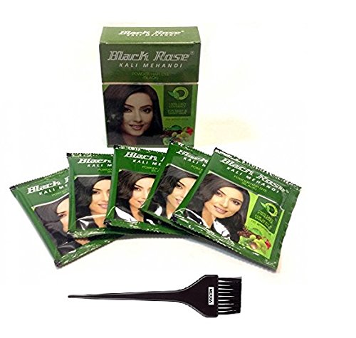 Black Rose Kali Mehandi 30 Sachets of 10 gm Each With Free Nexxa Hair Dye Brush