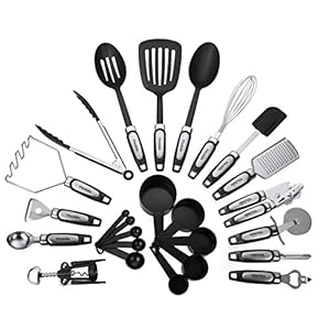 25-Piece Kitchen Tool & Utensil Set, Cooking Gadgets, Stainless Steel & Nylon
