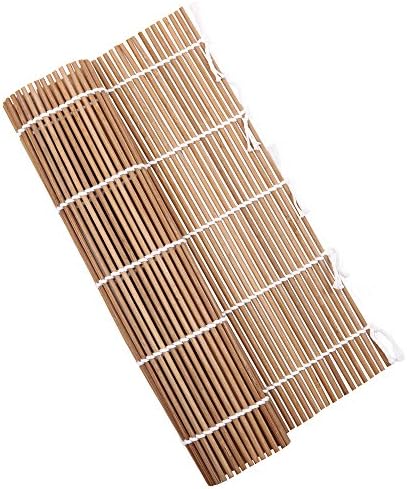 Bamboo Sushi Rolling Mat 100% Natural for Beginner 9.4 x 9.4 Inch By HTB (Black)