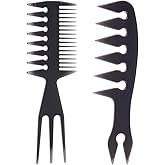 2 PCS Hair Comb Styling Set Barber Hairstylist Accessories,Professional Shaping & Wet Pick Barber Brush Tools, Anti-Static Ha