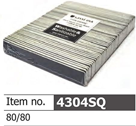 Sasssi 80/80 Grit Black Square Emery Board 50 pieces, Professional, salon , pedicure, manicure, nail art, nail block, sanding paper, emery board, miracle shiner, washable, sanitizable, shiner, buffer, buffer block, cosmetic
