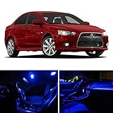 LEDpartsNow Mitsubishi Lancer 2007-2015 Blue Premium LED Interior Lights Package Kit (6 Pieces)
