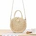 Straw Handbags for Women Beach Large Shoulder Summer Top Handle Crossbody Round Purse Ladies Woven Rattan Fashion Crochet Small Beige with Buckle style 1