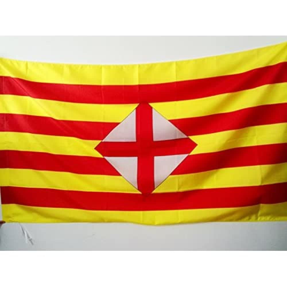 AZ FLAG - Pronvince of Barcelona Flag - 2x3 Ft - Barcelonan Banner with Sleeve - 100% Polyester - Fade Resistant - Vivid Colors - 2' x 3' Feet - 90x60 Cm