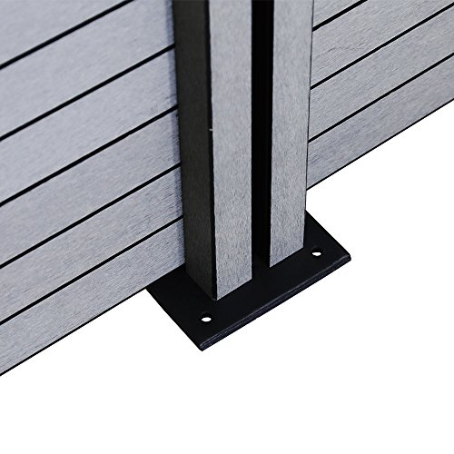 WIS Hengda®WPC Zaun Sichtschutz Aluminium Windschutz Zaunblende Quadratisch Gartensichtschutz Grau Dichtzaun Für… – Bild 5
