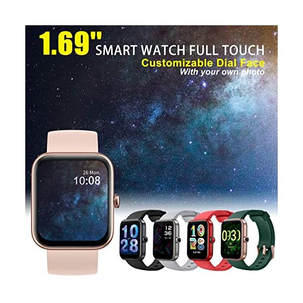 LIFEBEE-Smart-Watch-For-Women-Men-169-Full-Touch-Fitness-Watch-14-Sport-Modes-5ATM-Running-Watch-With-Heart-Rate-Blood-Oxygen-Monitor-Alexa-Built-in-Swim-GPS-Smart-Watches-For-Iphone-Android LIFEBEE Smart Watch For Women Men, 1.69'' Full Touch Fitness Watch, 14 Sport Modes 5ATM Running Watch With Heart Rate…