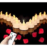 Hanzim Tea Light Candles with Remote Control,Flickering Flameless LED Candle,Long Lasting 400+Hours,Battery Operated with Timer for Home Decoration Seasonal &Festival Celebration Warmyellow (5pcs)