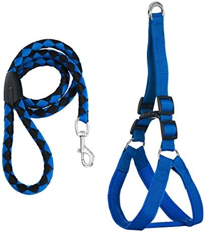 Supersail Heavy Duty Nylon Dog Collar Leash Harness & Traction Rope Leash for Daily Training Walking Running Small and Large Dog