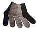 MQELONG Mens Wool Socks Soft Thick Thermal Warm Crew Winter Socks 5 Pairs (5-Pack Solid Colors)