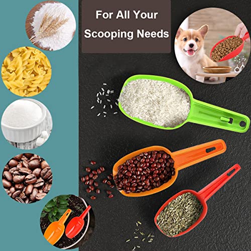 Ice Scoop Set of 3, Multi Purpose Plastic Kitchen Scoops Containers
