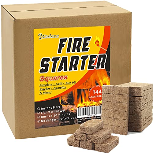 Natural Fire Starters 144 Squares Charcoal Starter for Grills Fireplace