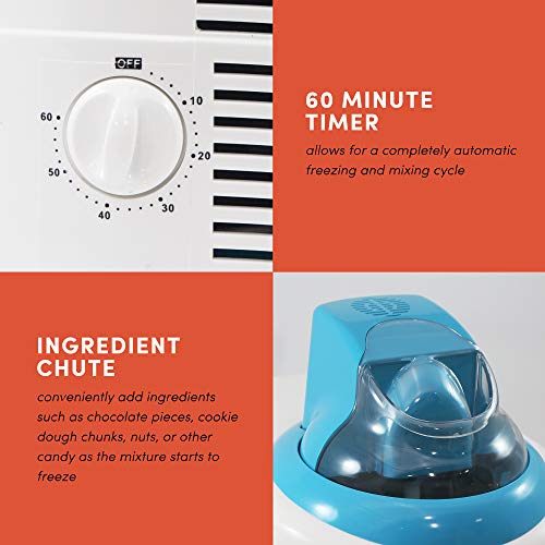 Maxi-Matic Mr. Freeze EIM-550BL 1.5 Quart Ice Cream Maker with Compressor, Blue - Thumbnail 3