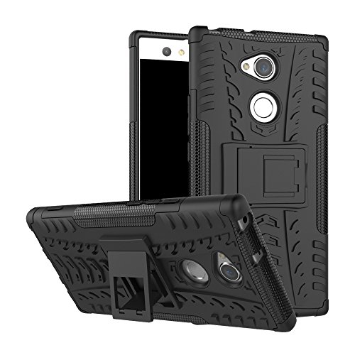 Sony Xperia XA2 Ultra Case, Linkertech [Shockproof] Tough Rugged Dual Layer Protector Hybrid Case Cover with Kickstand for Sony Xperia XA2 Ultra (2018) 6" (Black)
