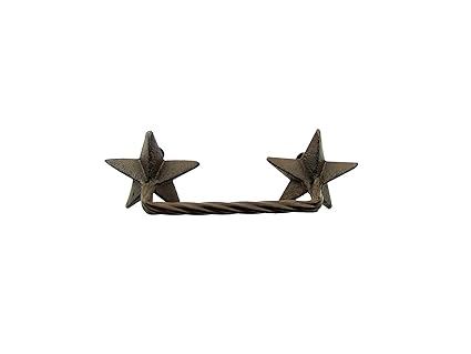 Cast Iron Western Star Drawer Handle Cabinet Pull Rustic Style