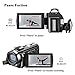 Aasonida Video Camera Camcorder with Remote Control, YouTube Camera 30FPS 1080P with Hot Shoe and 2 Batteries, 24MP 3 Inch Screen 270 Degree Rotation Screen 16X Digital Zoom, Pause Function