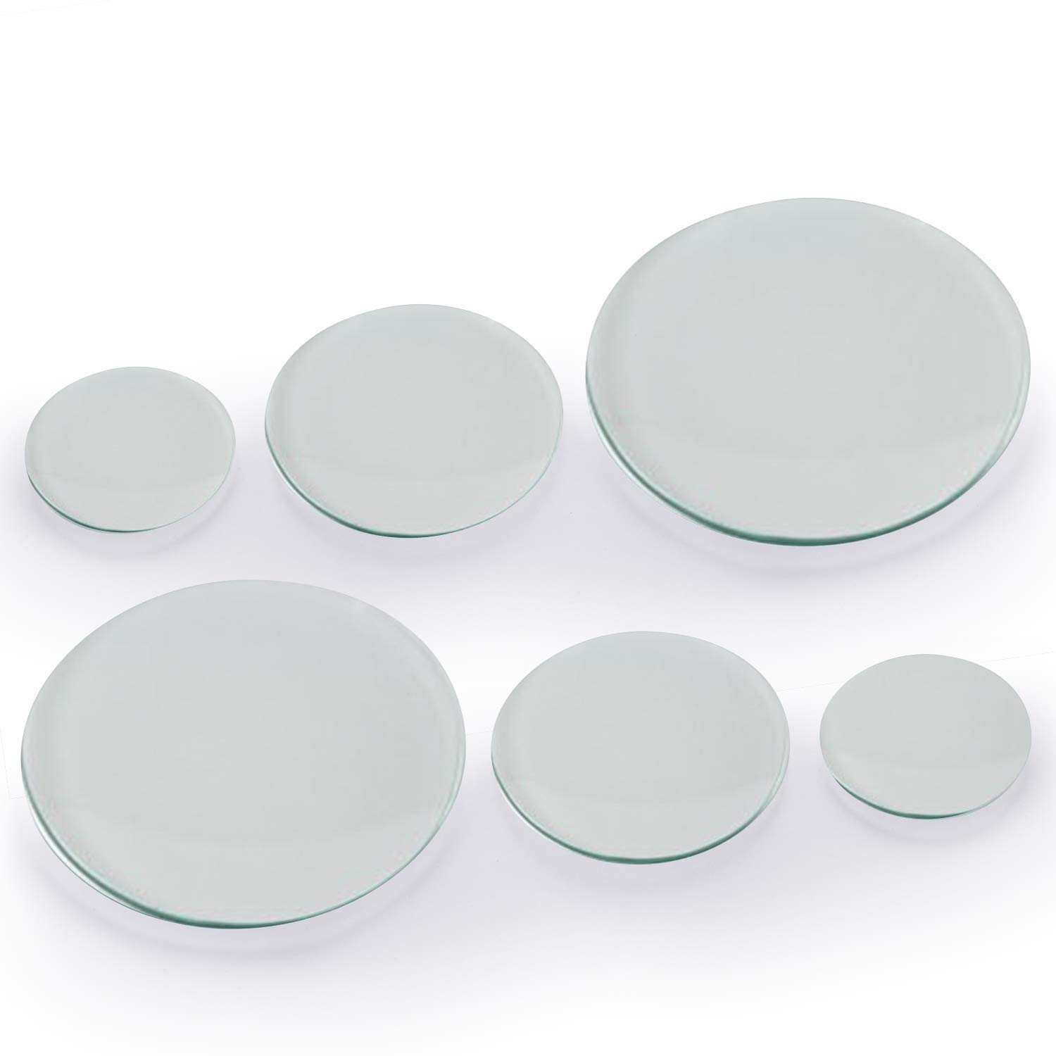 Yizerel Watch Glass Beaker Cover Set, 6 Pcs Lab Watch Glasses in 150mm, 100mm, 70mm for Laboratory, Science and Chemical Experiment (150 mm x 2, 100 mm x 2, 70 mm x 2)