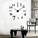DIY 3D Wall Clock Frameless Modern Acrylic Mirror Metal Small Wall Stickers Clocks Wall Watches Room Home Decorations by SMYTShop (Small Black)