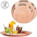 Colleta Home Copper Tray - 2 Pack - Large Tray 15 inch, Medium Tray 13 Inch - Copper Decorative Tray