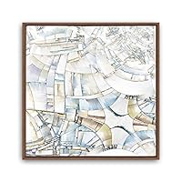 Framed Canvas Wall Art Leaves, Birds, Abstracts Canvas Prints Home Artwork Decoration for Living Room, Bedroom - 16x16 inches